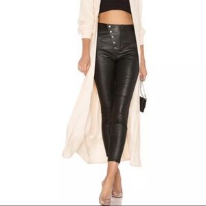 LPA Black Leather Cropped Pants